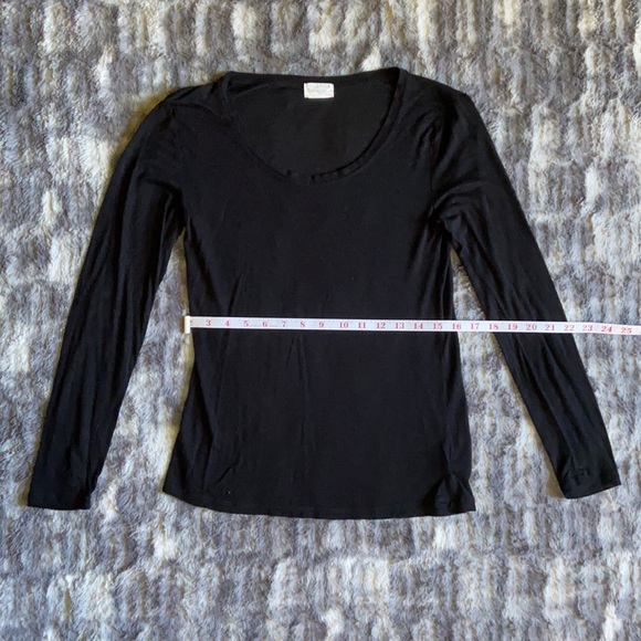 🌟Glitz Solid Black Long Sleeve Blouse/Shirt Size Large - Picture 3 of 5